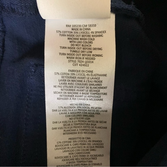 Joie So Real Skinny Navy Cargo Pants Zip Hem Stretch Slim Fit Utility 23 - Picture 7 of 7